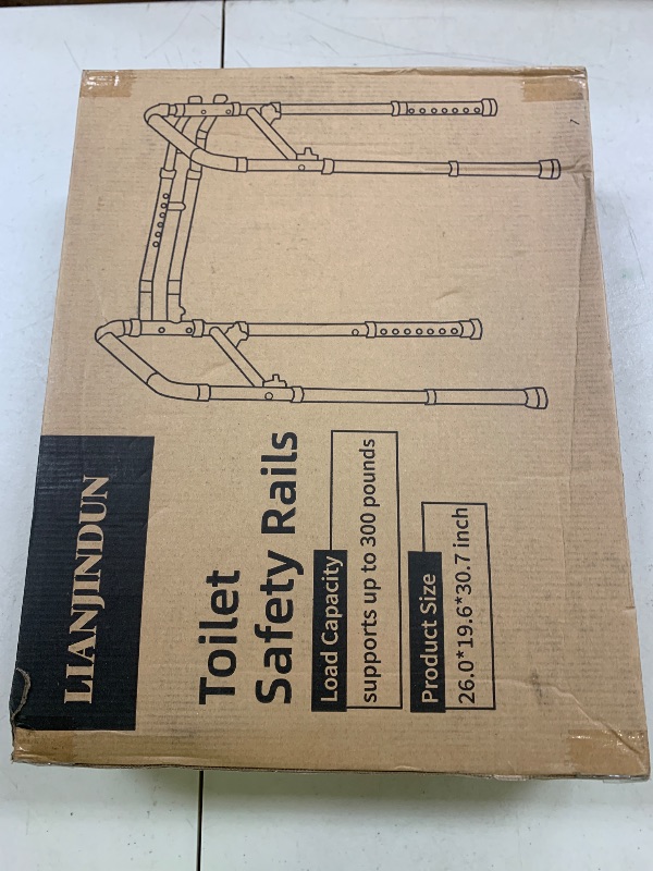 Photo 1 of Lianjindun Toilet Safety Rails, Adjustable Toilet Frame for Elderly, Seniors, Handicap & Disabled, Foldable Handicap Toilet Handles Fit Any Toilets (300 LB)