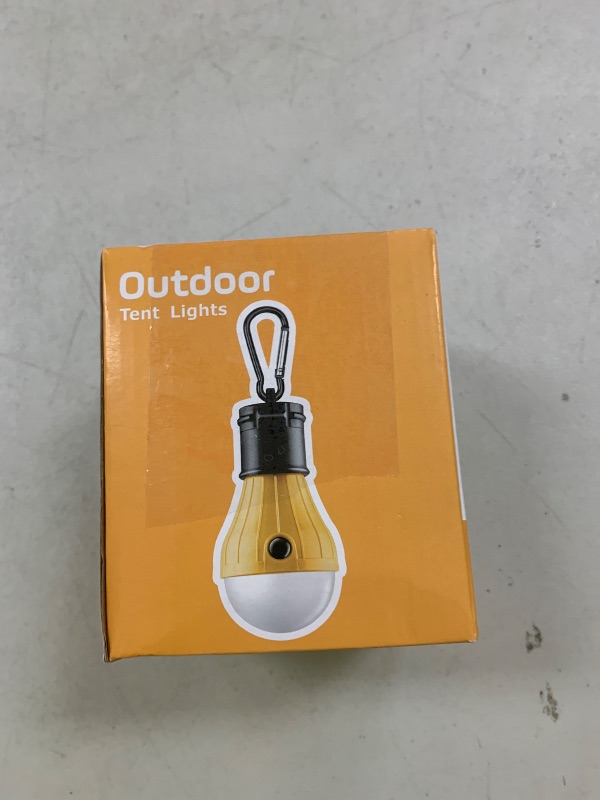 Photo 1 of FLY2SKY Portable LED Tent Lamp, Clip Hook Hurricane Emergency Light Bulb, Camping Equipment Lanterns for Hiking, Backpacking Outage, B-CLOSED-HOOK, 4 Packs