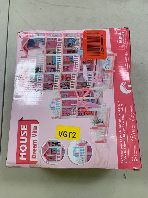 Photo 1 of Huge Dream Doll House 4-Story 13 Rooms with Dolls, Mat, Led Light, Aceesories, Dollhouse Toy Gift for Girls Kids Aged 6-8 6-7