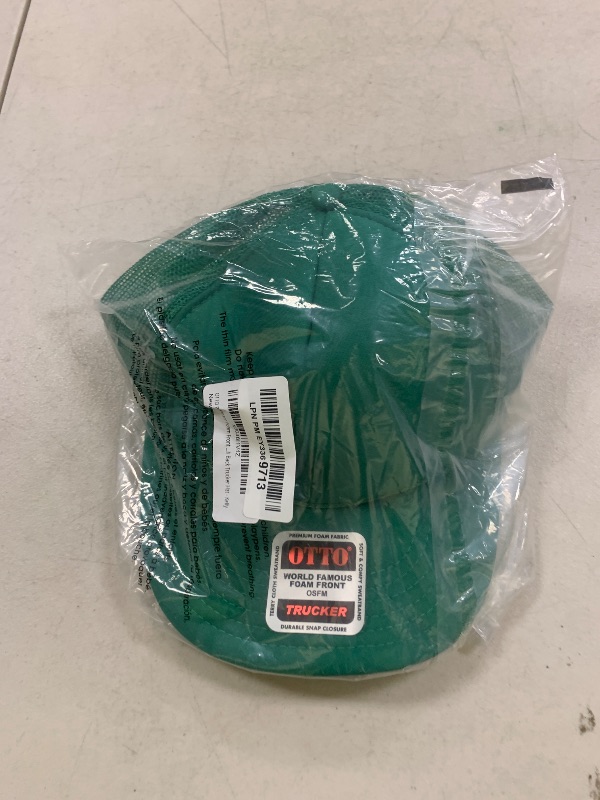 Photo 1 of OTTO Polyester Foam Front 5 Panel High Crown Mesh Back Trucker Hat - Kelly