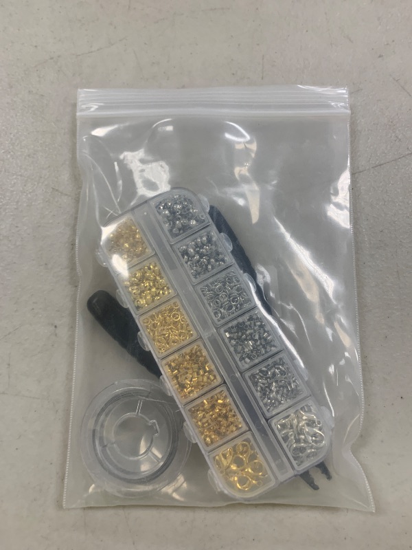 Photo 1 of YETOOME 1200 Pcs Crimp Beads Kit for Jewelry Making, Including Crimp Beads, Covers, Tubes, Wire Guardians, Lobster Clasps, Jump Rings, Crimping Pliers and Beading Wire