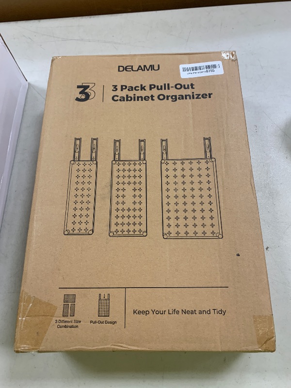 Photo 1 of Delamu 3 Pack Pull Out Cabinet Organizer, 15.7"Deep Pull Out Drawers for Cabinets, Slide Out Drawers for Kitchen Cabinets, Bathroom Cabinet Organizer, Pantry (White)