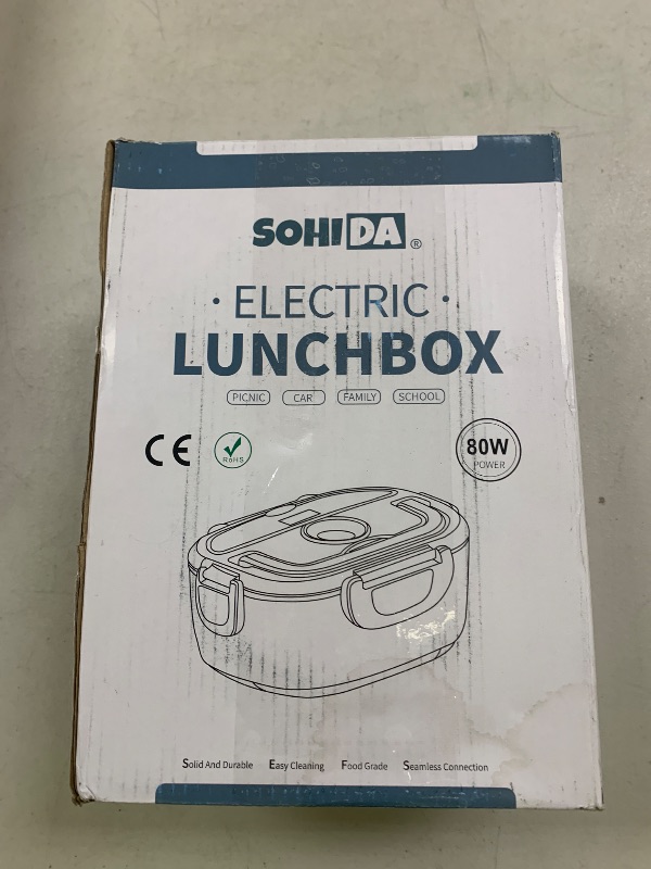 Photo 1 of SOHIDA Electric Lunch Box Food Heater, 80W Portable Warmer for Car Truck Work with 304 Stainless Steel Container, 12V/24V/110V Green Heated Lunch Box Suitable for Ideal Driver/Work/Gift