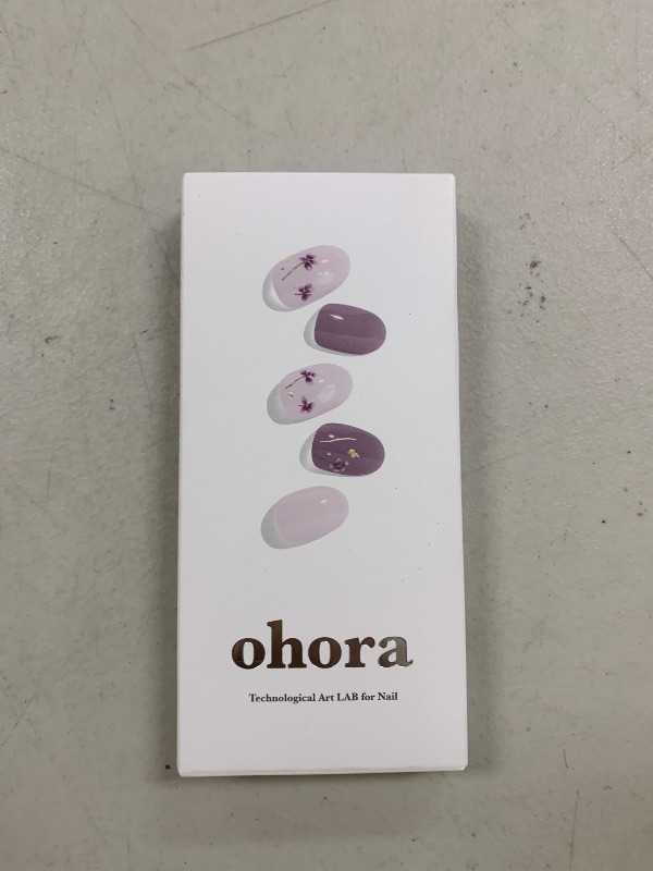 Photo 1 of ohora Semi Cured Gel Nail Strips (N Dancing Flower) - White Works with Any UV/LED Lamps, Salon-Quality, Long Lasting, Easy to Apply & Remove - Includes 2 Prep Pads, Nail File & Wooden Stick