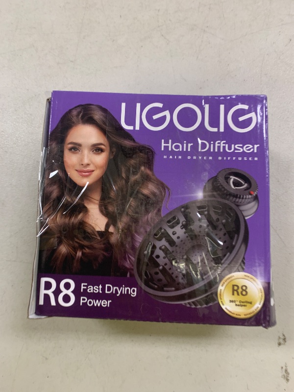 Photo 1 of LIGOLIG Hair Difuser Attachment Universal Diffuser Hair Dryer for 1.4-inch to 2.4-inch Blow Dryer, Hair Diffuser for Curly Hair and Natural Wavy Hair (White)