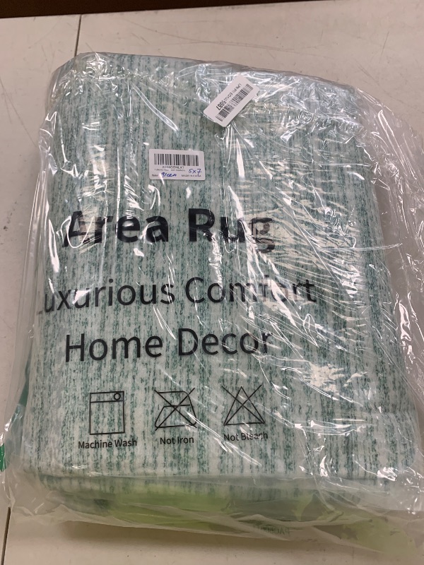 Photo 1 of Lahome Modern Abstract Rugs for Living Room, Machine Washable Ultra-Thin 5x7 Bedroom Area Rug Non-Slip, Stain Resistant Soft Green Floor Carpet for Kitchen Kids Playroom Home Office