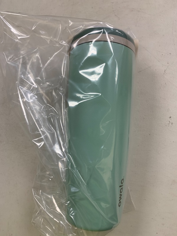 Photo 1 of Owala FreeSip Sway Insulated Stainless Steel Water Bottle with Two-Way Spout, Built-In Straw and Bucket Handle, Made for Travel, School, and Sports, 30oz, BPA Free, Leak Proof, Eucalyptus

