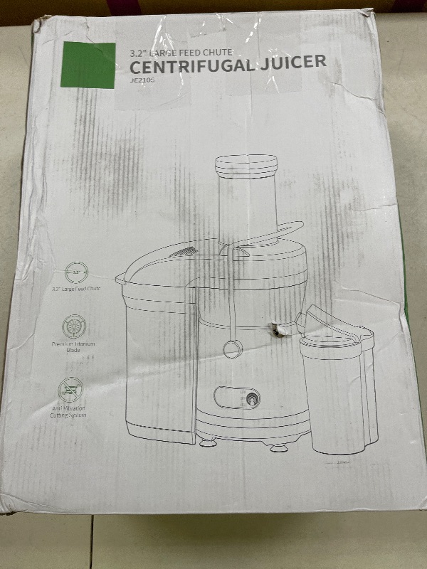 Photo 1 of GDOR 1200W Juicer, 3.2" Wide Chute, Titanium-Enhanced Blade, Heavy-Duty Copper Motor, Dual Speed Centrifugal Juice Extractor, BPA-Free, Silver