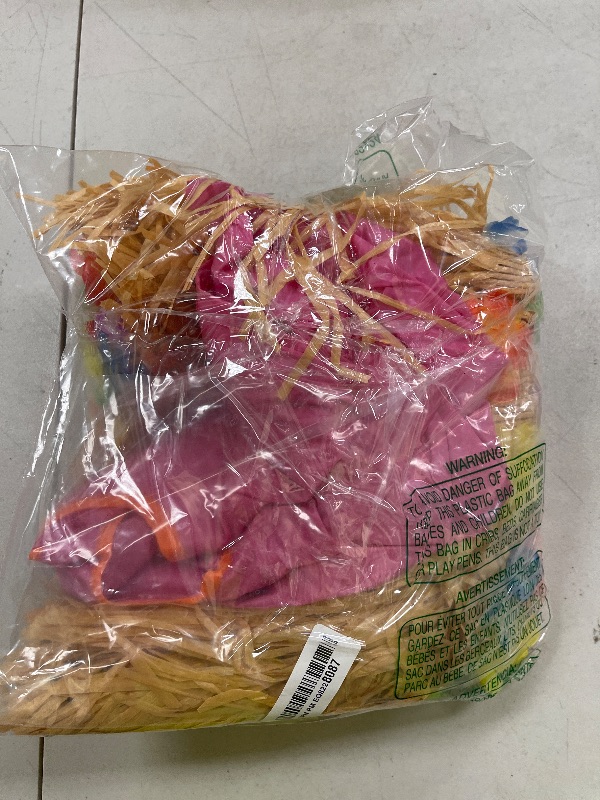 Photo 1 of WinnerWhy 29 Pcs Summer Tropical Golf Cart Parade Decorations Tropical Flower Leis Tinsel Garland Grass Fringe Banner Inflatable Flamingo Tube Paper Pineapples Leaves for Luau Party Supplies Decor