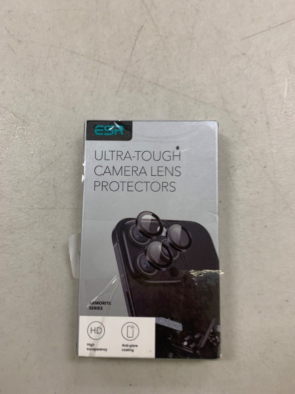 Photo 1 of ESR Cameras Lens Protector for iPhone 17 Pro Max/17 Pro/16 Pro Max/16 Pro/15 Pro Max/15 Pro/14 Pro Max/14 Pro, Ultra-tough HD Individual Lens Protectors, Tempered Glass, 1 Pack, Desert Titanium