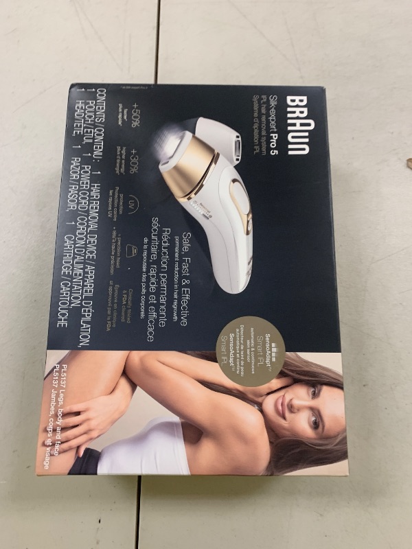 Photo 1 of Braun IPL at Home Laser Hair Removal for Women and Men, Silk Expert Pro 5 PL5137 with Venus Swirl Razor, Permanent Visible Hair Reduction in Hair Regrowth for Body & Face, Corded, PL5137
