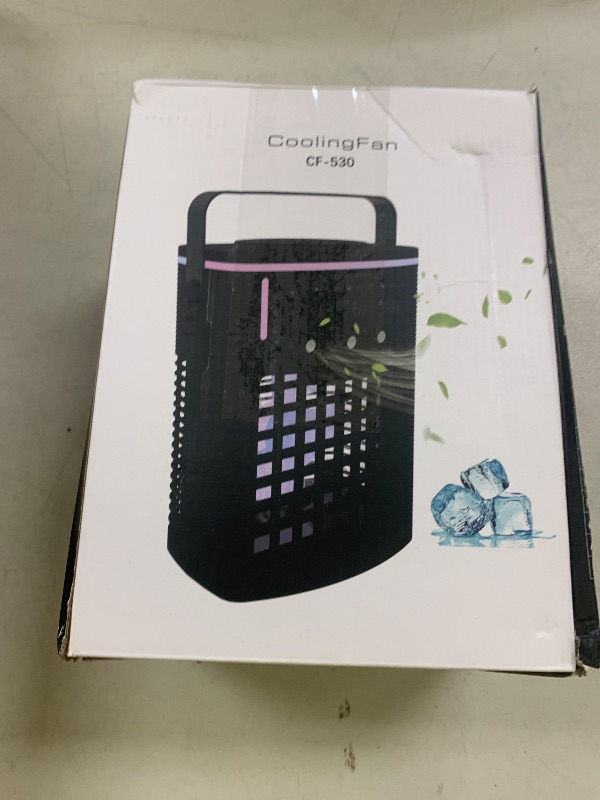 Photo 1 of Portable Air Conditioners, Mini Air Conditioner Portable with Remote, 3 Speeds & 3 Mist, 2-8H Timer & 7 Light Evaporative Air Cooler, Personal Cooling Air Conditioner Fan for Bedroom Office Desk