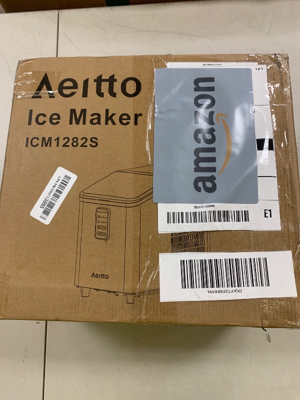 Photo 1 of Aeitto Ice Maker Countertop 26lbs/24H, Ice Machine 8 Ice Cubes Ready in 6 Mins, 2 Sizes of Bullet Ice Portable Ice Makers with Basket & Scoop, Auto Self-Cleaning for Home/Kitchen/Office Stainless