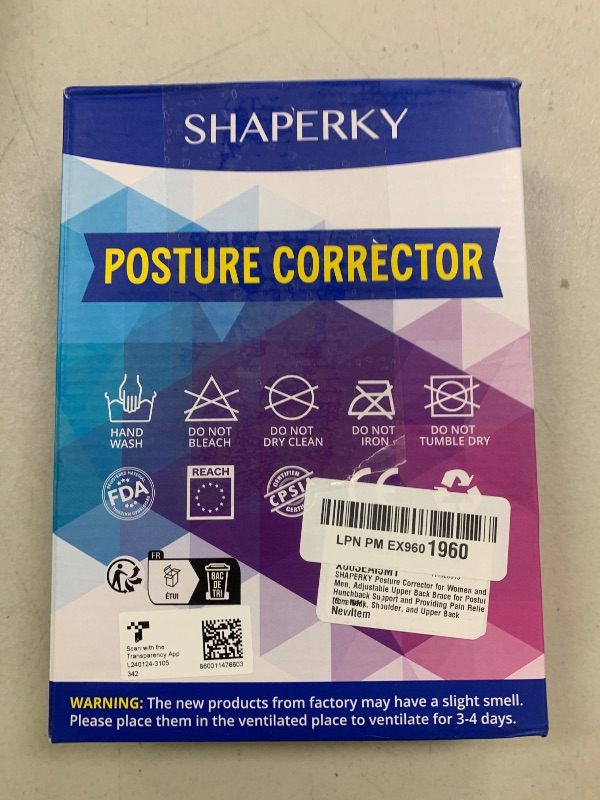 Photo 1 of SHAPERKY Posture Corrector for Women and Men: Adjustable & Breathable Upper Back Brace - Posture Support for Sitting Work & Daily Use (Small/Medium)