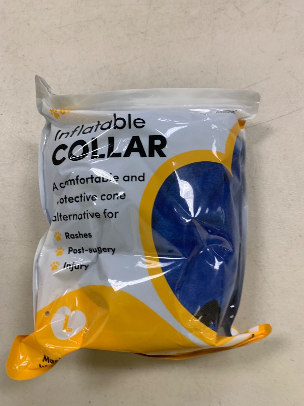 Photo 1 of BENCMATE Inflatable Dog Cone Collar Alternative, Soft Dog Cone for Small Medium Large Dogs and Cats, Neck Recovery ECollar Donut Collar After Surgery (Large, Blue)
