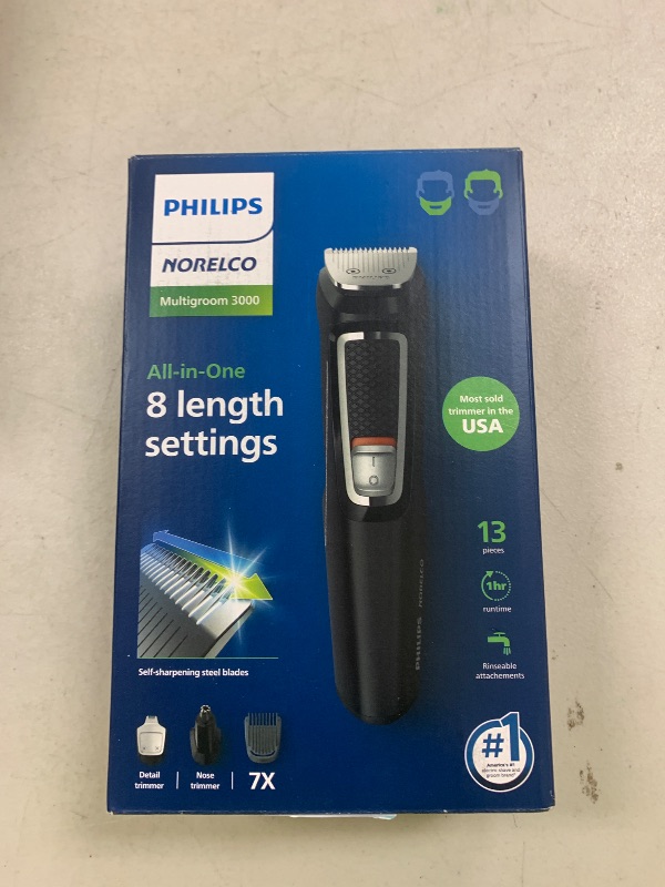 Photo 1 of Norelco Philips Multi Groomer - 13 Piece Mens Grooming Kit for Beard, face, Nose, and Ear Hair Trimmer and Hair Clipper - NO Blade Oil Needed, MG3740/40