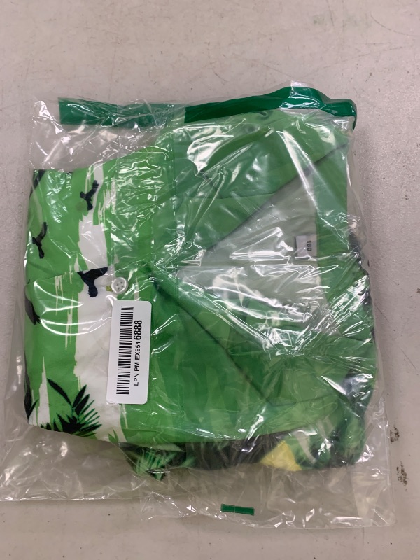 Photo 1 of Cromoncent Boys Hawaiian Outfits Casual Cuban Collar Short Sleeve Shirts Short Pants Sets 2Pcs Beach Vacation Tropical Suit, Set Aloha Green,11-12Y = Tag 180