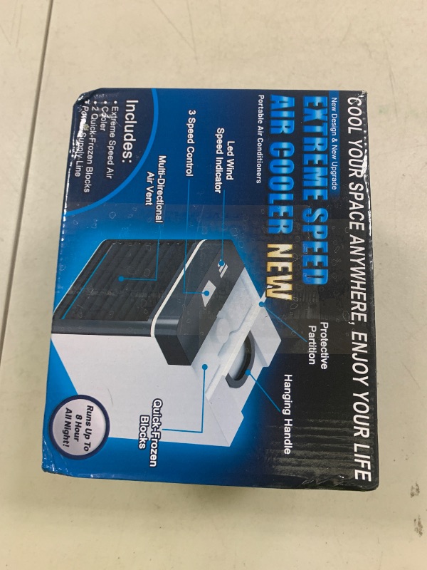 Photo 1 of Portable Air Conditioner, Upgraded Mini Personal Anti-leakage Water Ice Cooling Air Cooler Fan with 3 Speeds, Small for Room Bedroom Office Home Tent Whitegrey1