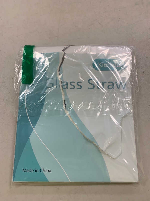 Photo 1 of Kiemeu Glass Straws - Shatter Resistant Black Reusable Straws for Smoothies and Drinks, Thick With Elliptical Opening