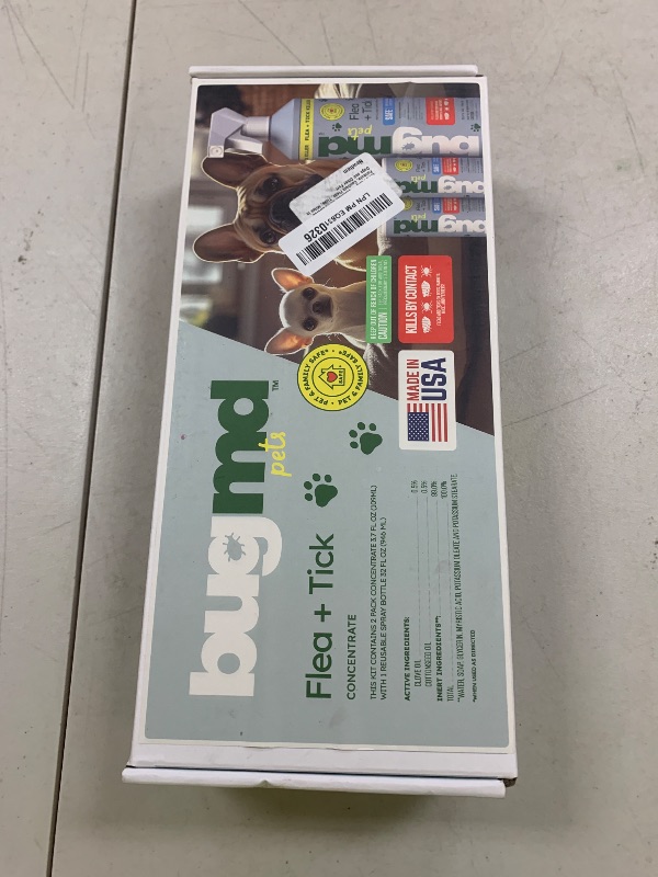 Photo 1 of BugMD Flea and Tick Concentrate (3.7 oz, 2 Pack) - Essential Oil-Powered Formula, Controls Fleas, Ticks, Mites in Dogs and Other Furred Animals, Spray on Pet Beds, Kennels