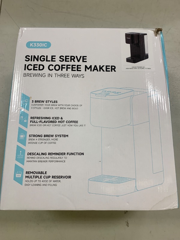 Photo 1 of Tastyle Single Serve Hot & Iced Coffee Maker with Strong Brew, 40oz Removable Reservoir, 6 Brew Sizes, Compatible with K Cup and Grounds, Compact for Home, Office, RV and Dorm, Black (2.0 Version)