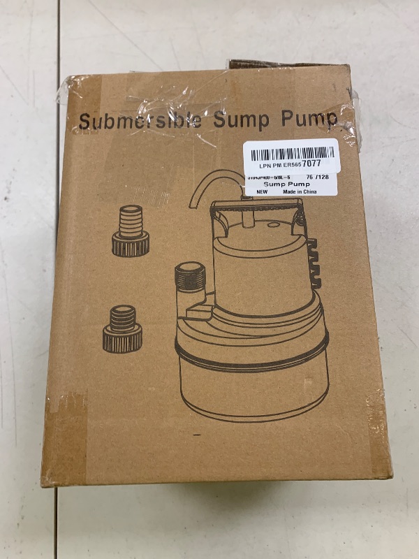 Photo 1 of PANRANO 1/2 HP Submersible Water Pump 2900 GPH Portable Small Sump Pump For Pool Cover, Basements, Puddles, Gardens Ponds With 16.4 Ft Power Cord and Hose Adapters, Sky Blue