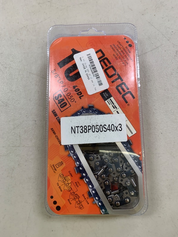 Photo 1 of 10 Inch Chainsaw Chain 3/8" LP Pitch .050" Gauge 40 Drive Links - Fits Craftsman and More - S40 (3 Chains)