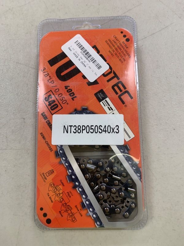 Photo 1 of 10 Inch Chainsaw Chain 3/8" LP Pitch .050" Gauge 40 Drive Links - Fits Craftsman and More - S40 (3 Chains)