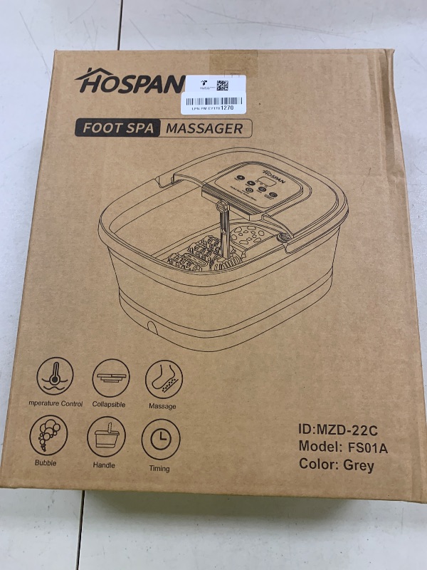 Photo 1 of HOSPAN Collapsible Foot Spa with Heat, Bubble, Red Light, and Temperature Control, Foot Bath Massager with 8 Shiatsu Massage Rollers, Pedicure Foot Spa for Relaxation and Stress Relief