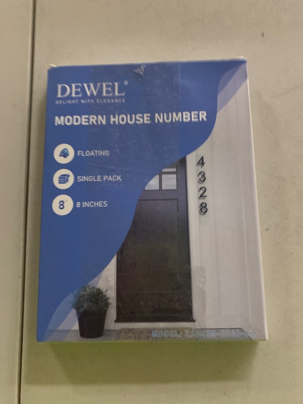 Photo 1 of DEWEL 8 inch Floating Large House Numbers for Outside, Black Modern House Address Numbers Decor for 911 Visibility Signage with Nail Kits (House Number 3)