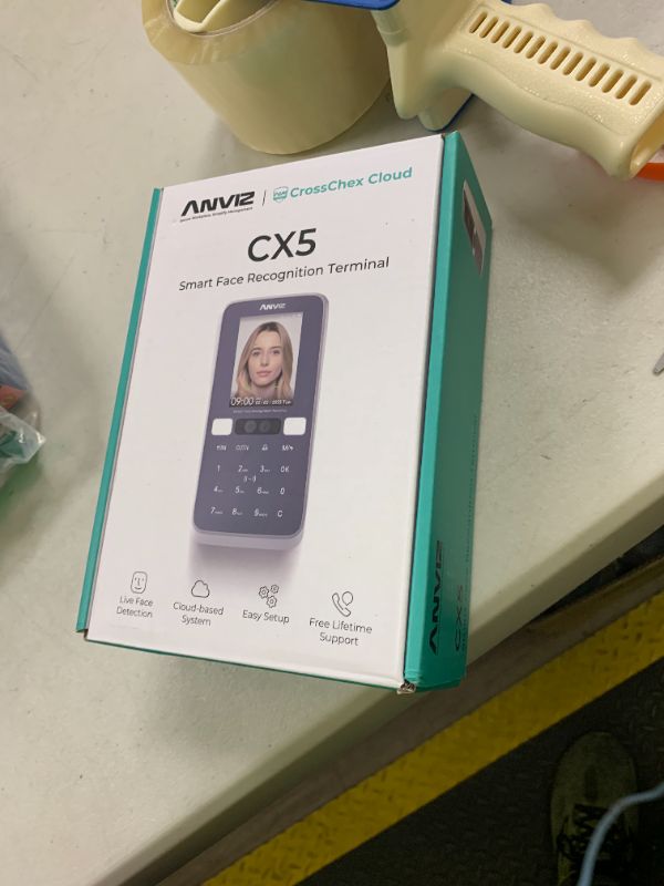 Photo 1 of ANVIZ Time Clocks for Employees Small Business - CX5 Clock in and Out Machine - Face + RFID + Pin - Door Access - Biometric Electronic Punch Machine - Forever Free Cloud Software