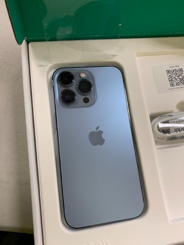 Photo 1 of Apple iPhone 13 Pro, 128GB, Sierra Blue - Unlocked (Renewed Premium)