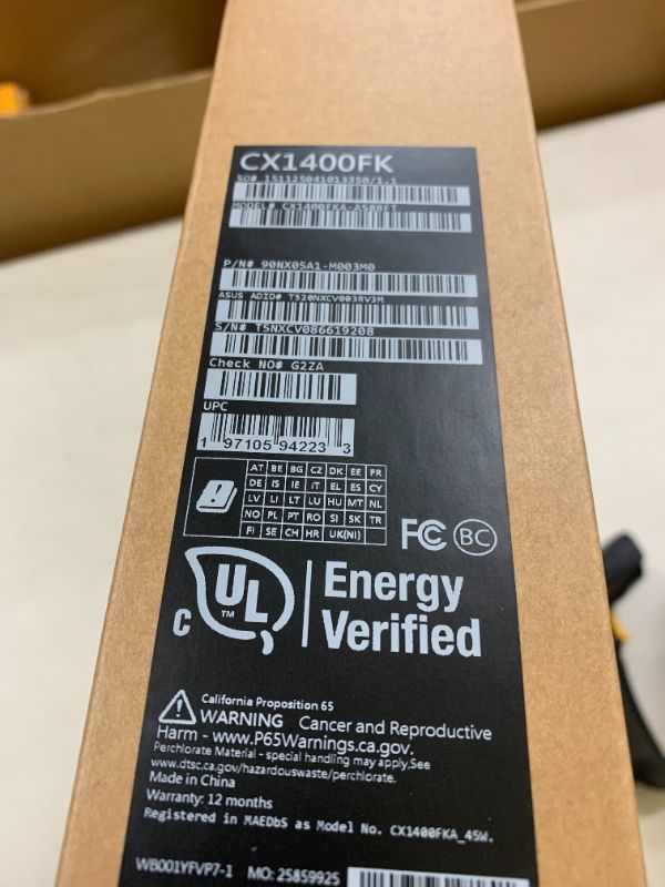 Photo 1 of ASUS Chromebook Flip CX1 Convertible Laptop, 14" FHD NanoEdge 360-degree Touchscreen, Intel Celeron N4500 Processor, 128GB eMMC Storage, 8GB RAM, ChromeOS, Transparent Silver, CX1400FKA-AS88FT