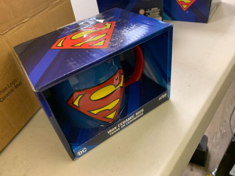 Photo 1 of ICUP DC Comics Superman Logo 18oz Embossed Ceramic Mug - Officially Licensed Superman Merchandise & Collectibles