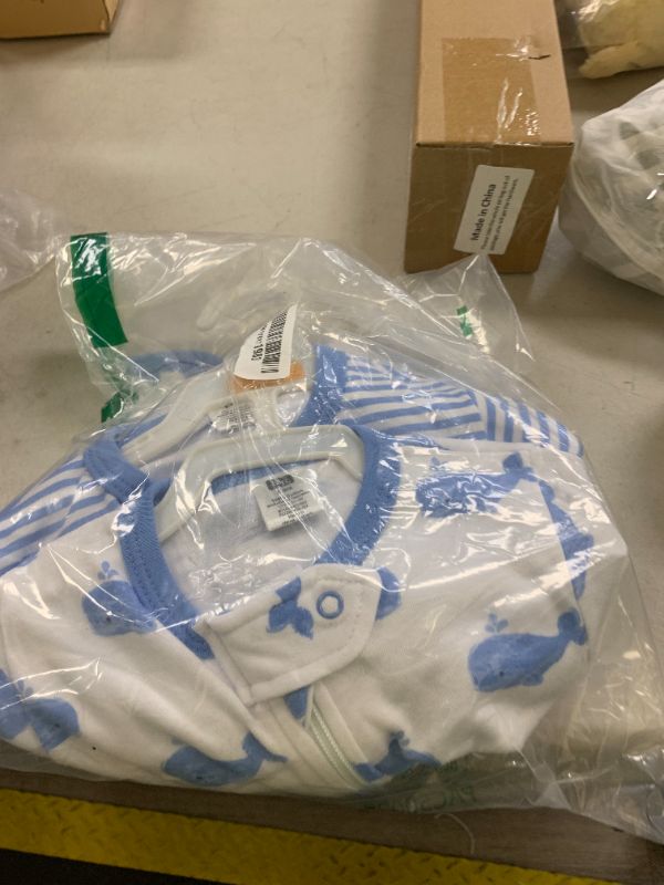 Photo 1 of Hudson Baby Unisex Baby Cotton Long-Sleeve Wearable Sleeping Bag, Sack, Blanket, Blue Whales, 3-9 Months
