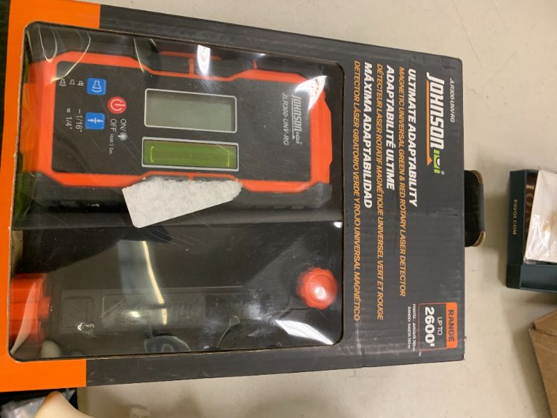 Photo 1 of Johnson Level & Tool JLR300-UNV-RG Universal Green & Red Rotary Laser Detector, Dual Sided Detector, LED Backlit Display