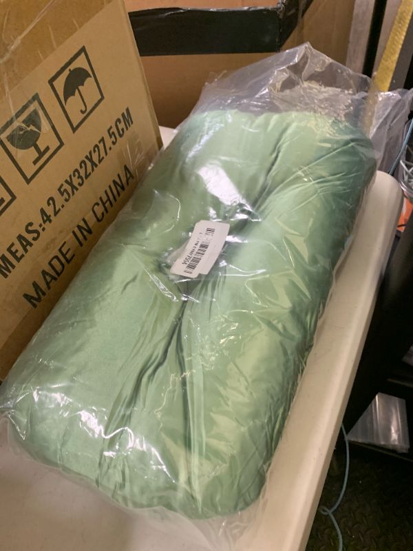Photo 1 of Wuronsa Ear Piercing Pillow with an Ear Hole, Cotton and Polyester Side Sleeping Pillow for CNH and Ear Pain Ear Inflammation Pressure Sores for Side Sleepers, Ear Guard Pillow (Light Green Silk)