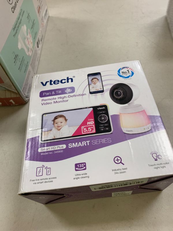 Photo 1 of VTech Smart WiFi Baby Monitor, 2K CMOS Sensor Camera, 5.5-inch HD IPS Screen, Clear Infrared Night Vision, Pan-Tilt, 24x Zoom, 2-Way Talk, Multi-Color Night Light, Soothing, Free App: Smart HD Plus
