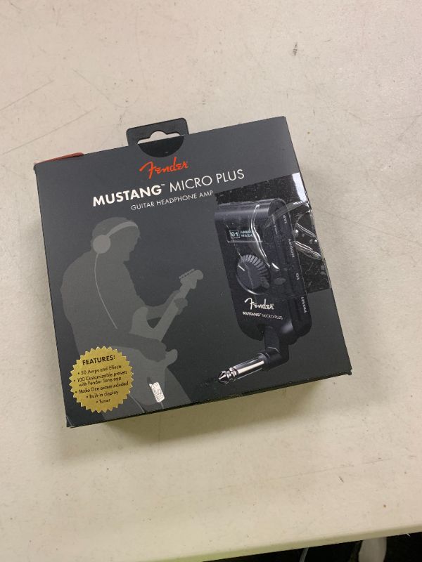 Photo 1 of Fender Mustang Micro Plus Headphone Amplifier, Bluetooth Audio Streaming and 50 Amp and Effects Models, with 2-Year Warranty