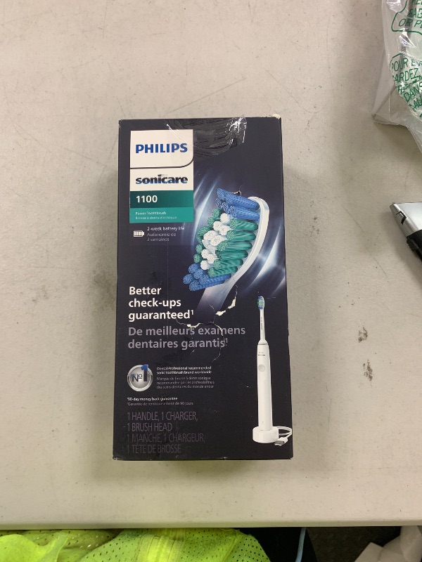 Photo 1 of PHILIPS Sonicare 1100 Power Toothbrush, Rechargeable Electric Toothbrush, White Grey HX3641/02