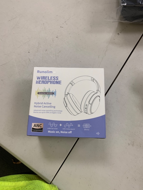 Photo 1 of Runolim  Active Noise Cancelling Headphones, Wireless Over Ear Bluetooth Headphones with Microphone, 70H Playtime, Foldable Headphone with HiFi Audio, Deep Bass for Home Travel Office