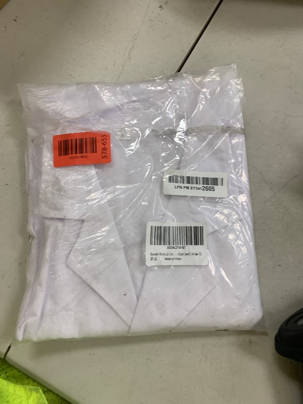 Photo 1 of Rauoawby White Lab Coat for Adults-Teenager's Lab Coat for Doctor Scientist & Chemistry Experiment Costume Halloween Dress Up (S)