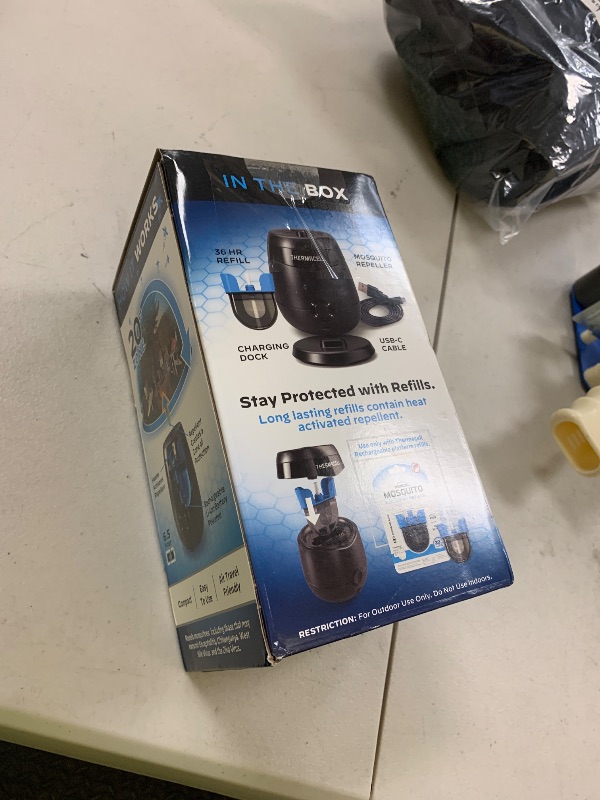 Photo 1 of Thermacell Mosquito Repellent E-Series Rechargeable Repeller; Patio Shield 20’ Mosquito Protection Zone; Includes 36-Hr Repellent Refill; No Flame or Scent; Bug Spray and Bug Zapper Alternative