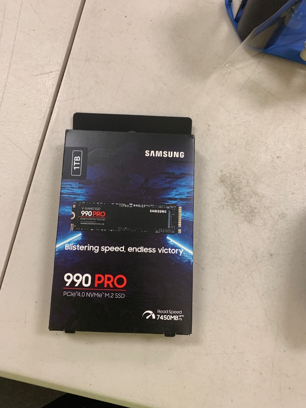Photo 1 of SAMSUNG 990 PRO SSD 1TB PCIe 4.0 M.2 2280 Internal Solid State Hard Drive, Seq. Read Speeds Up to 7,450 MB/s for High End Computing, Gaming, and Heavy Duty Workstations, MZ-V9P1T0B/AM