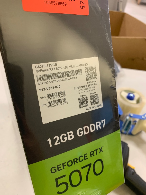 Photo 1 of MSI Gaming RTX 5070 12G Vanguard SOC Graphics Card (12GB GDDR7, 192-bit, Extreme Performance: 2655 MHz, DisplayPort x3 2.1a, HDMI 2.1b, NVIDIA Blackwell Architecture)