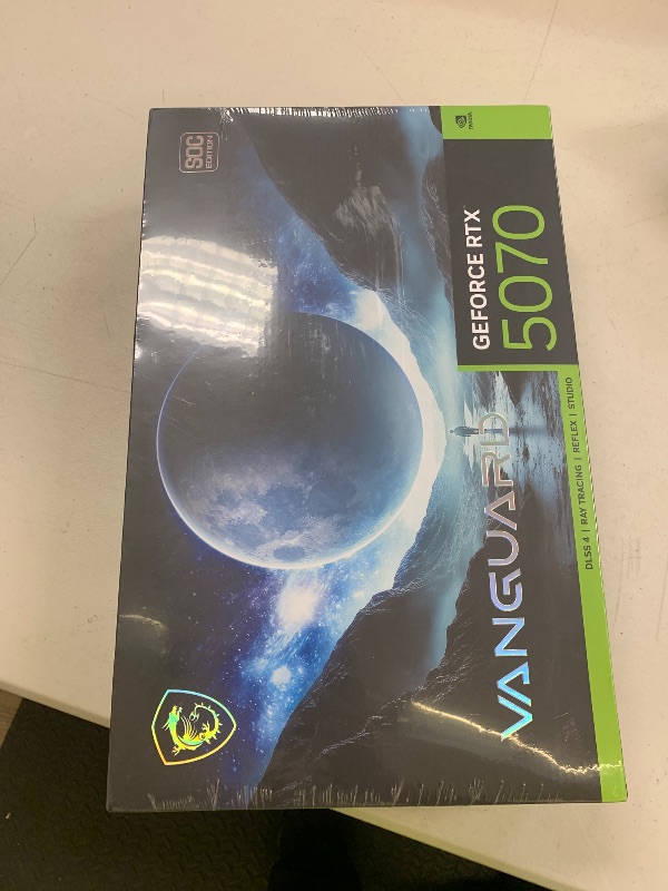 Photo 1 of MSI Gaming RTX 5070 12G Vanguard SOC Graphics Card (12GB GDDR7, 192-bit, Extreme Performance: 2655 MHz, DisplayPort x3 2.1a, HDMI 2.1b, NVIDIA Blackwell Architecture)