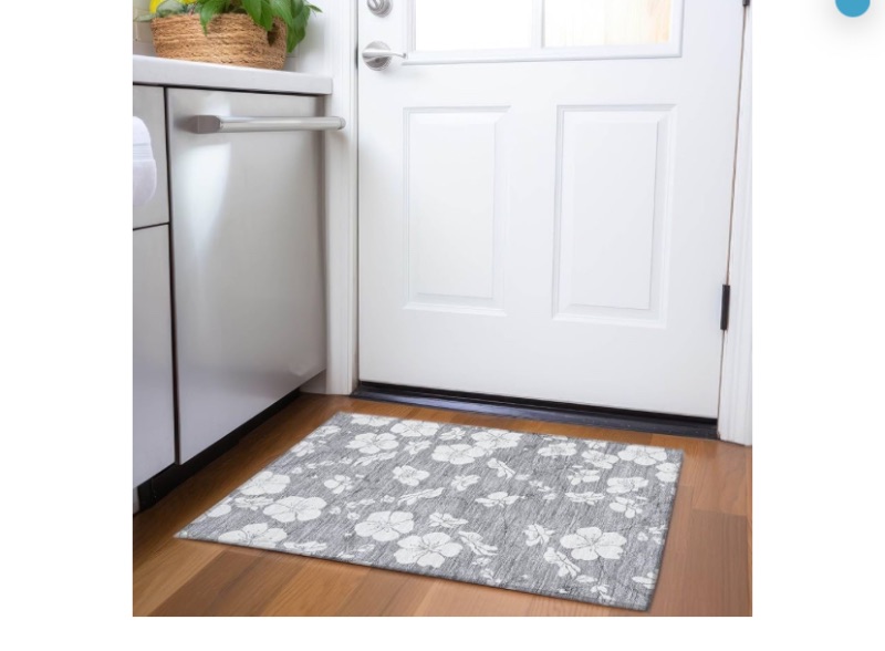 Photo 1 of Addison Rugs Mayfield AMF1032 Gray 1'8" x 2'6" Indoor Premium Machine Washable Rug, Silky Soft, Easy Clean, Non Shedding, Bedroom, Living Room, Dining Room, Kitchen Rug