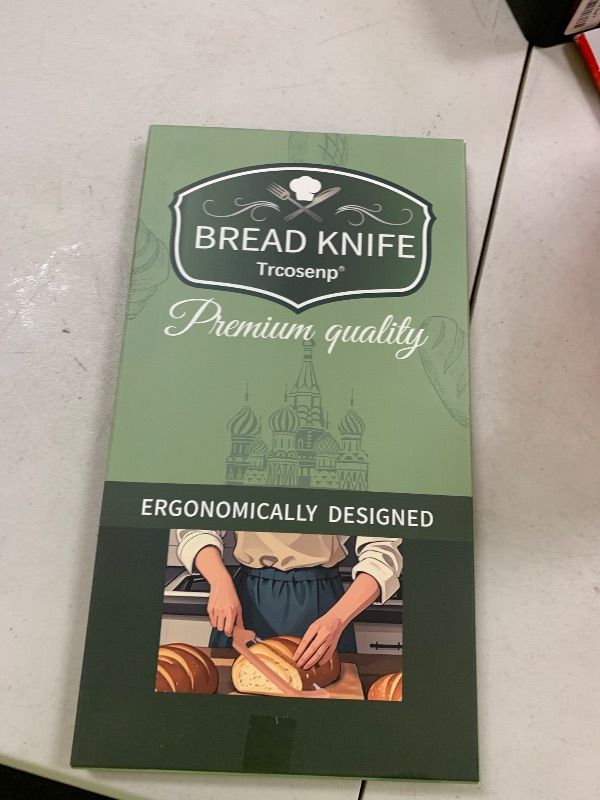 Photo 1 of Trcosenp Bread Slicer for Homemade Bread, Serrated Bread Knife for with Bow Design, Ergonomic Design, Sourdough for Homemade Wooden, Steel Premium Stainless Steel Serrated Bread Cutter