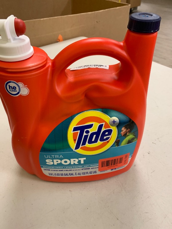 Photo 1 of Tide Plus Febreze Sport Odor Defense Liquid Laundry Detergent Soap, HE Compatible, 94 Loads, 132 fl oz
