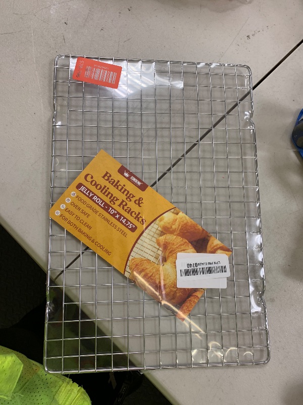 Photo 1 of CUNSENR Cooling Rack for Baking and Cooking - 10" x 14.75" Stainless Steel Wire Rack - Heavy Duty Cooling Rack for Oven- Perfect for Jelly Roll Sheet & Cookie Pan, Grilling, Roasting, Dishwasher Safe
